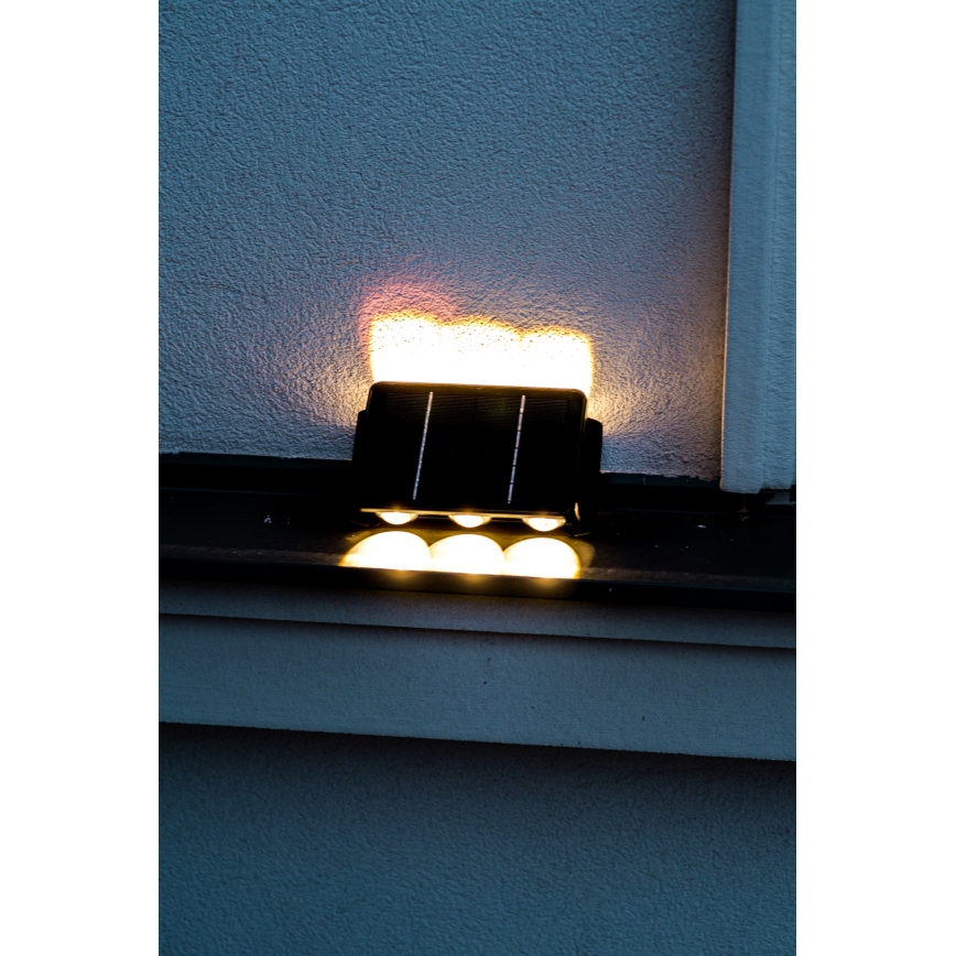 LED saulės energijos sieninis šviestuvas su jutikliu LED/2W/5V IP54