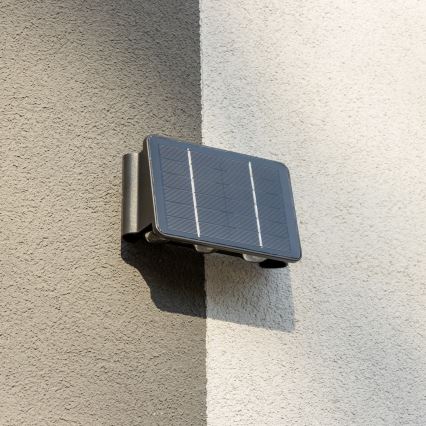 LED saulės energijos sieninis šviestuvas su jutikliu LED/2W/5V IP54