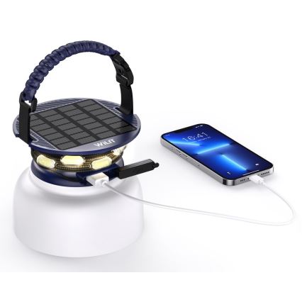 LED RGB Nešiojamas saulės įkraunamas lempa su LED grandinė LED/10W/5V 3600 mAh IP65