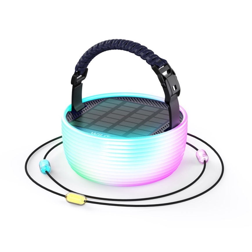 LED RGB Nešiojamas saulės įkraunamas lempa su LED grandinė LED/10W/5V 3600 mAh IP65