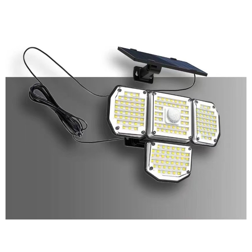 LED sieninis šviestuvas su jutikliu, įkraunamas saulės energija LED/5W/5,5V 3000K/6500K IP44
