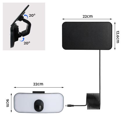 LED Saulės sieninis šviestuvas su jutikliu LED/13W/3,7V 4000K IP65 400 mAh