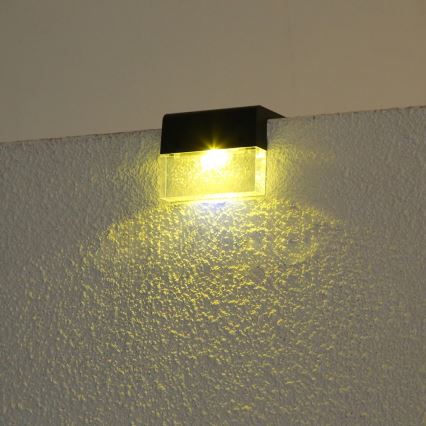 RINKINYS 2x LED RGB Saulės sieninis šviestuvas LED/1W/1,2V 3500K IP65 600 mAh