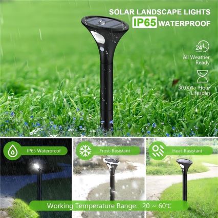 LED šviestuvas, įkraunamas saulės energija su jutikliu LED/1W/3,7V 6000K IP65