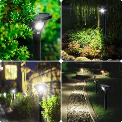 LED šviestuvas, įkraunamas saulės energija su jutikliu LED/1W/3,7V 6000K IP65