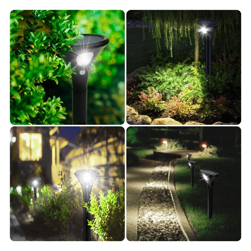 LED šviestuvas, įkraunamas saulės energija su jutikliu LED/1W/3,7V 6000K IP65