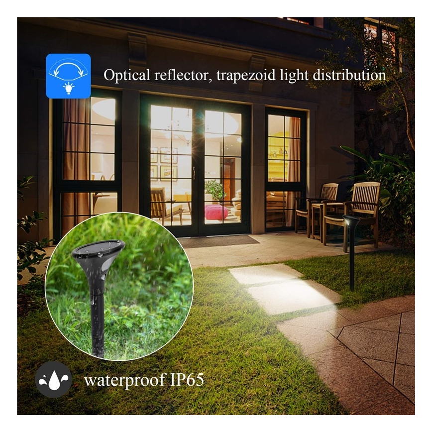 LED šviestuvas, įkraunamas saulės energija su jutikliu LED/1W/3,7V 6000K IP65