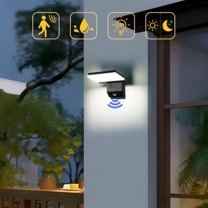 LED lauko sieninis šviestuvas su jutikliu MODERN LED/18W/230V IP65