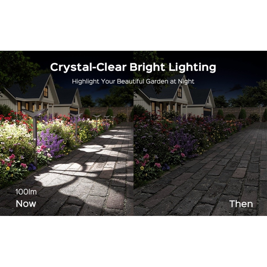 LED saulės lempa su jutikliu SUN BUTTERFLY LED/1,5W/3,7V 3000/6000K IP65 1500 mAh