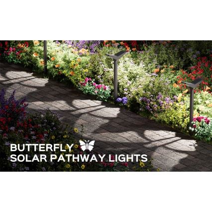 LED saulės lempa su jutikliu SUN BUTTERFLY LED/1,5W/3,7V 3000/6000K IP65 1500 mAh