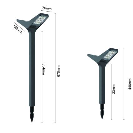 LED saulės lempa su jutikliu SUN BUTTERFLY LED/1,5W/3,7V 3000/6000K IP65 1500 mAh