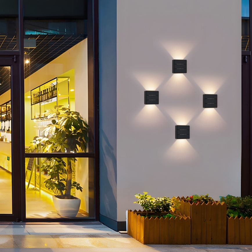 LED lauko sieninis šviestuvas LUXLINE 6W/230V 3000K IP54 juodas