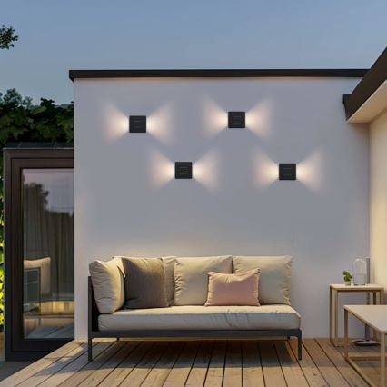 LED lauko sieninis šviestuvas LUXLINE 6W/230V 3000K IP54 juodas