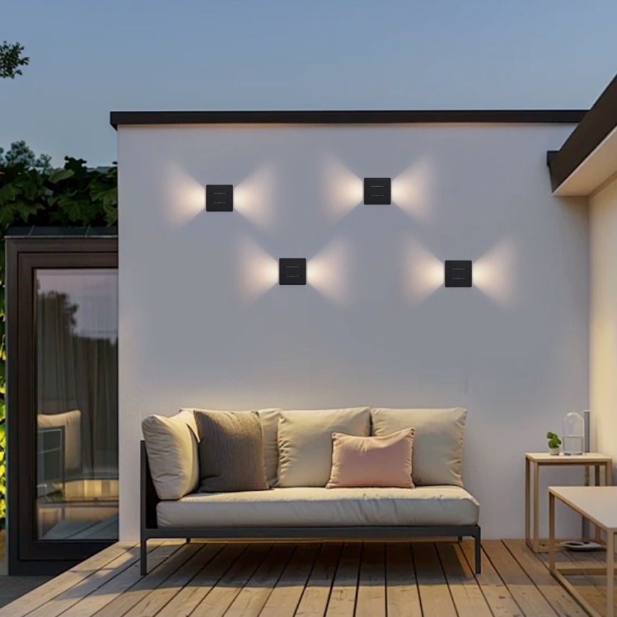 LED lauko sieninis šviestuvas LUXLINE 6W/230V 3000K IP54 juodas