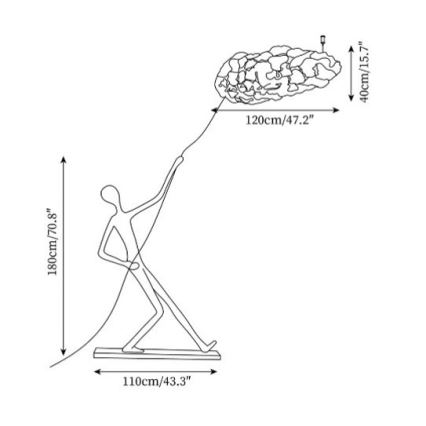 Grindinė lempa SILUETTE 6xE27/40W/230V 180 cm Dream Reach