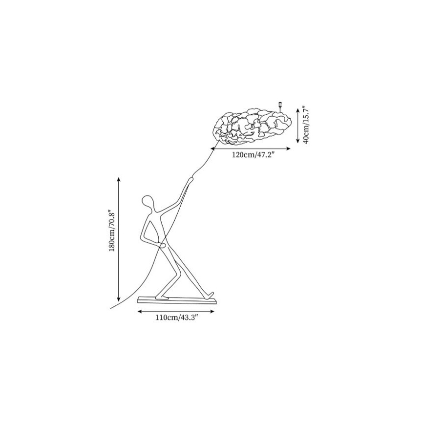 Grindinė lempa SILUETTE 6xE27/40W/230V 180 cm Dream Reach