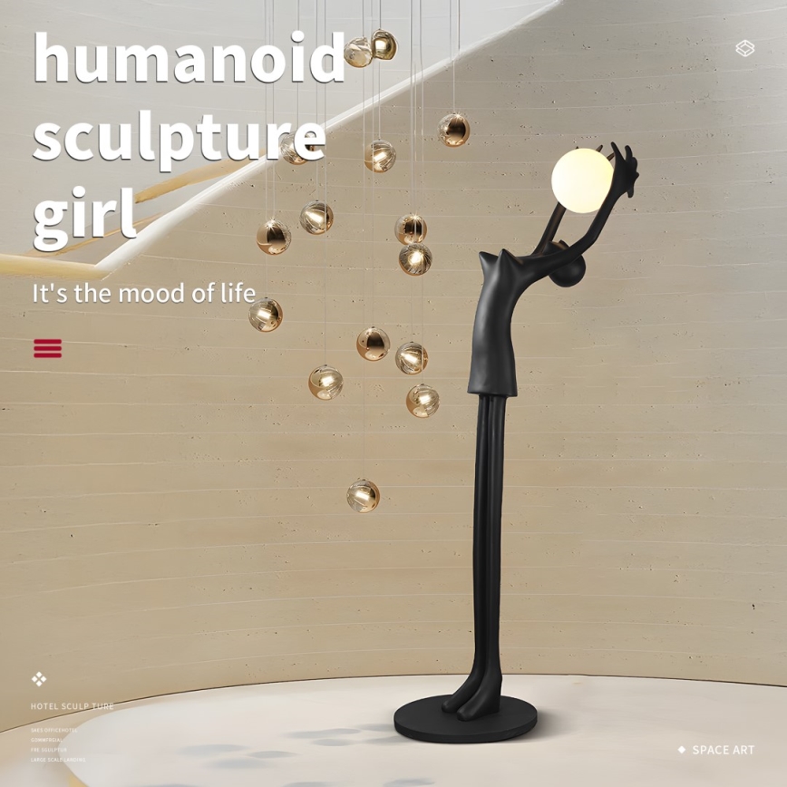 Grindinis šviestuvas SILUETTE 1xE27/25W/230V 210 cm Human Girl