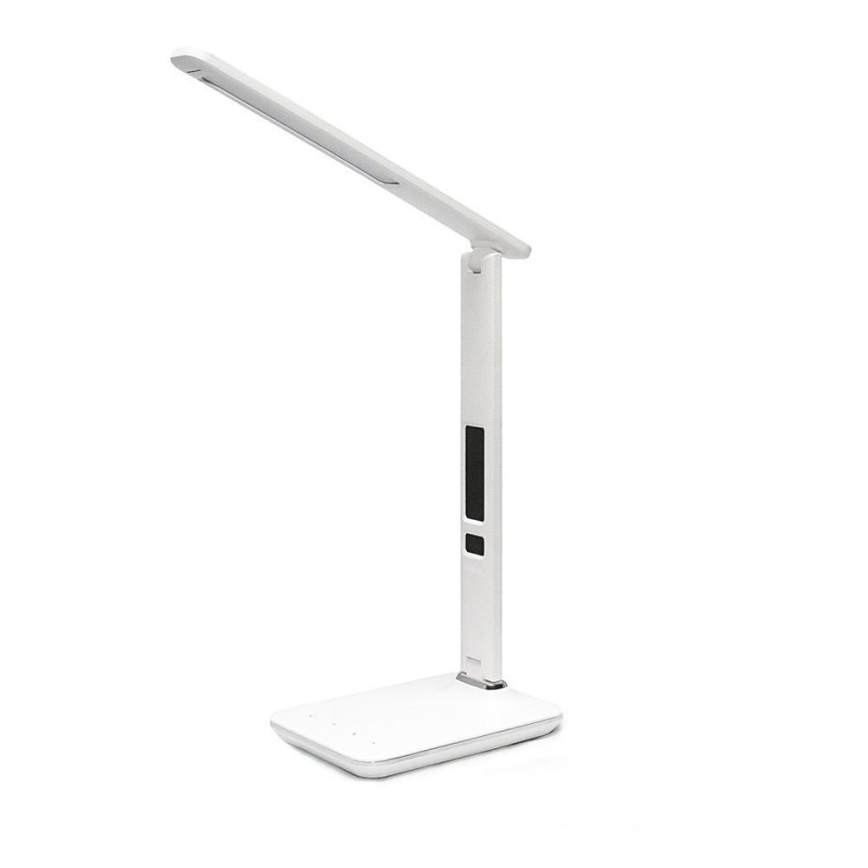 Immax 08934L - LED stalo šviestuvas su ekranu KINGFISHER LED/9W/230V baltas