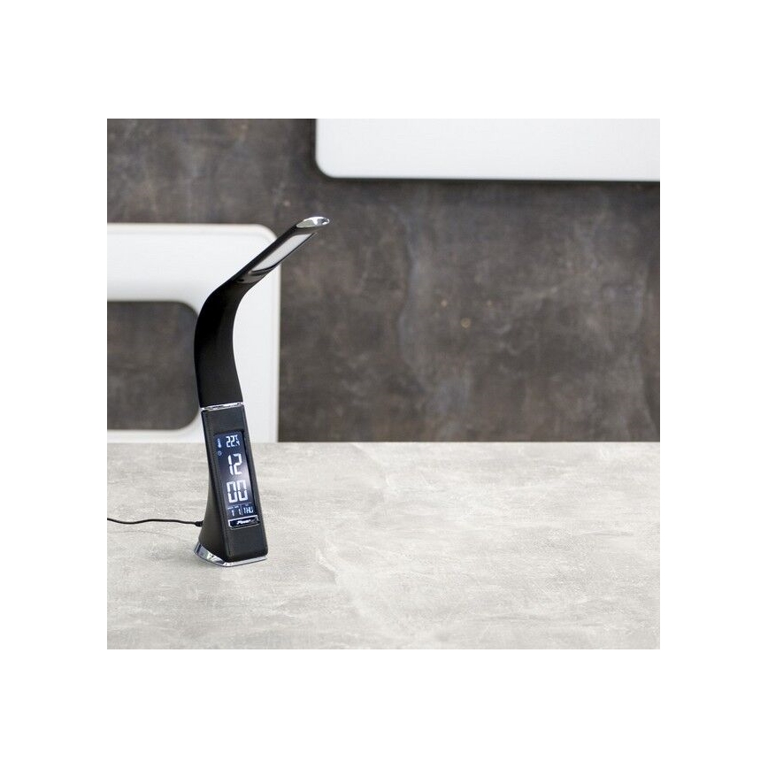 Immax 08947L - Pritemdomas LED stalo šviestuvas su ekranu LEATHER LED/7W/230V