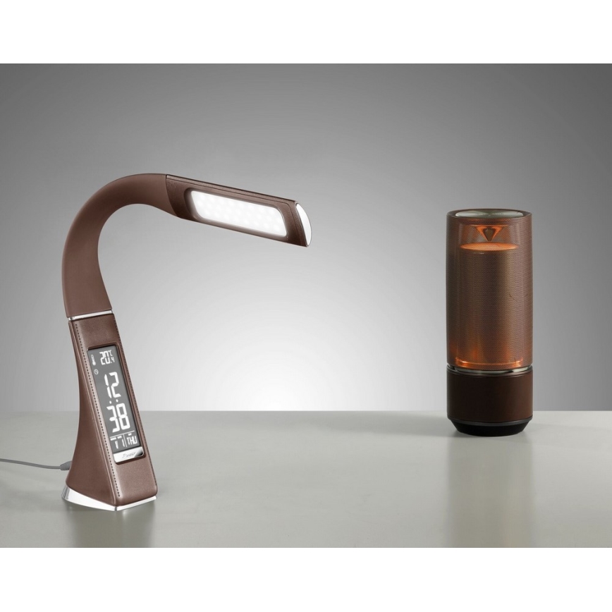 LED Reguliuojama stalinė lempa su ekranu LEATHER LED/7W/230V