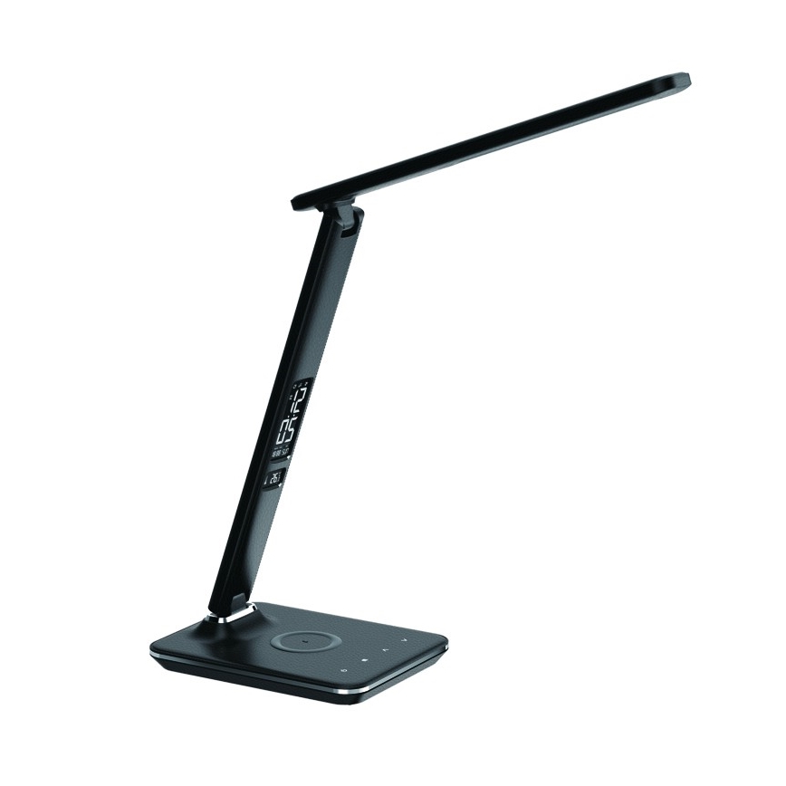 LED pritemdoma stalinė lempa su belaidžiu QI įkrovimu ir USB KINGFISHER LED/8,5W/230V juoda