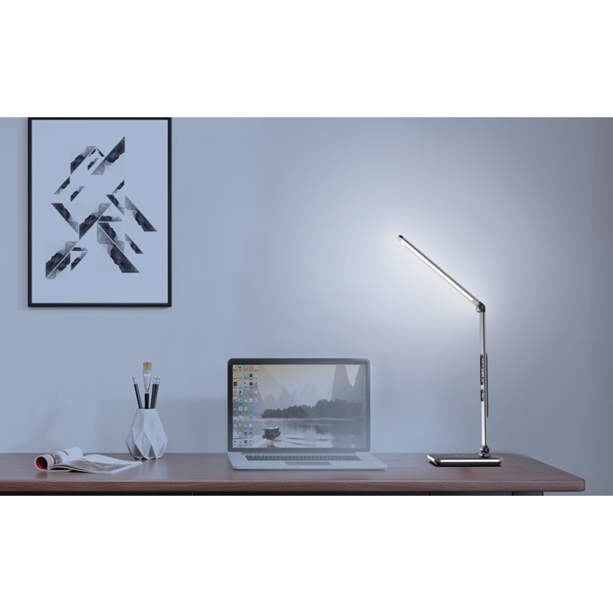 LED Reguliuojama stalinė lempa LED/8,5W/230V su belaidžiu įkrovimu