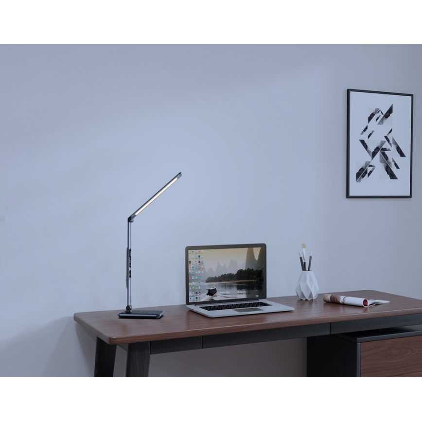 LED Reguliuojama stalinė lempa LED/8,5W/230V su belaidžiu įkrovimu