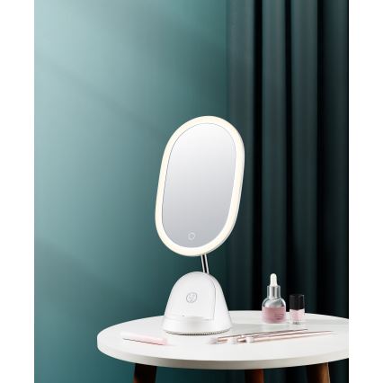 LED reguliuojamas kosmetinis veidrodis su belaidžiu įkrovimu LED/18W/230V