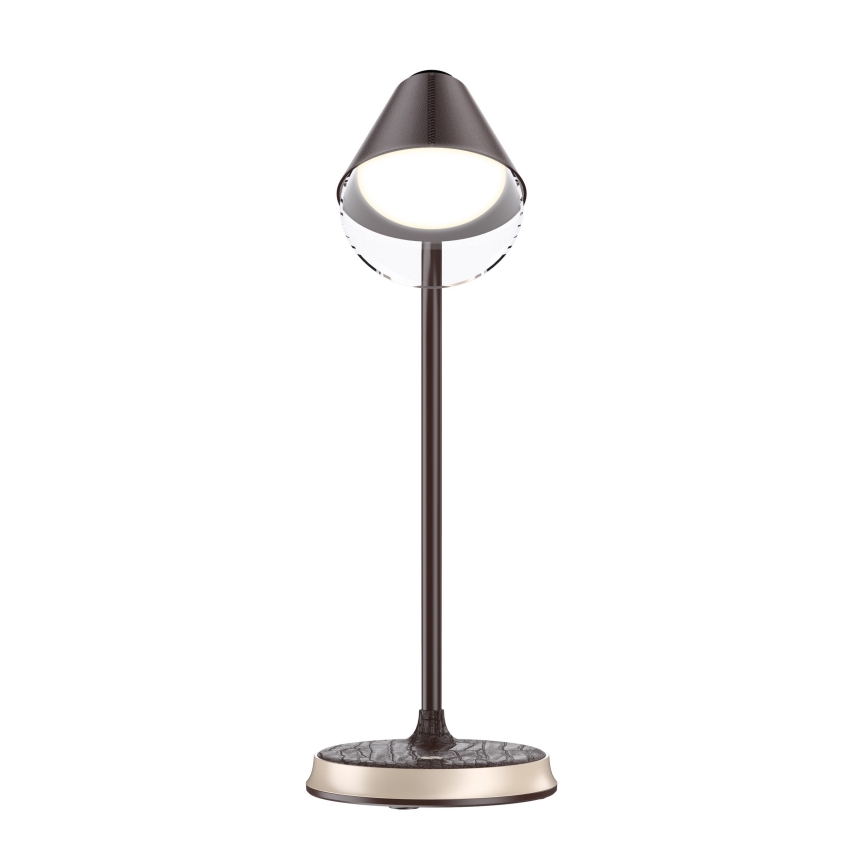 Reguliuojama LED stalinė lempa su belaidžiu įkrovimu FINCH LED/9W/12/230V ruda/auksas
