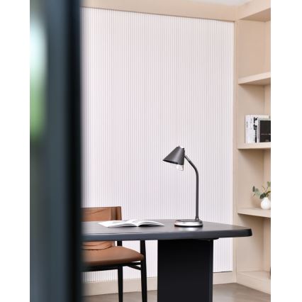 Reguliuojama LED stalinė lempa su belaidžiu įkrovimu FINCH LED/9W/12/230V pilka/blizgus chromas