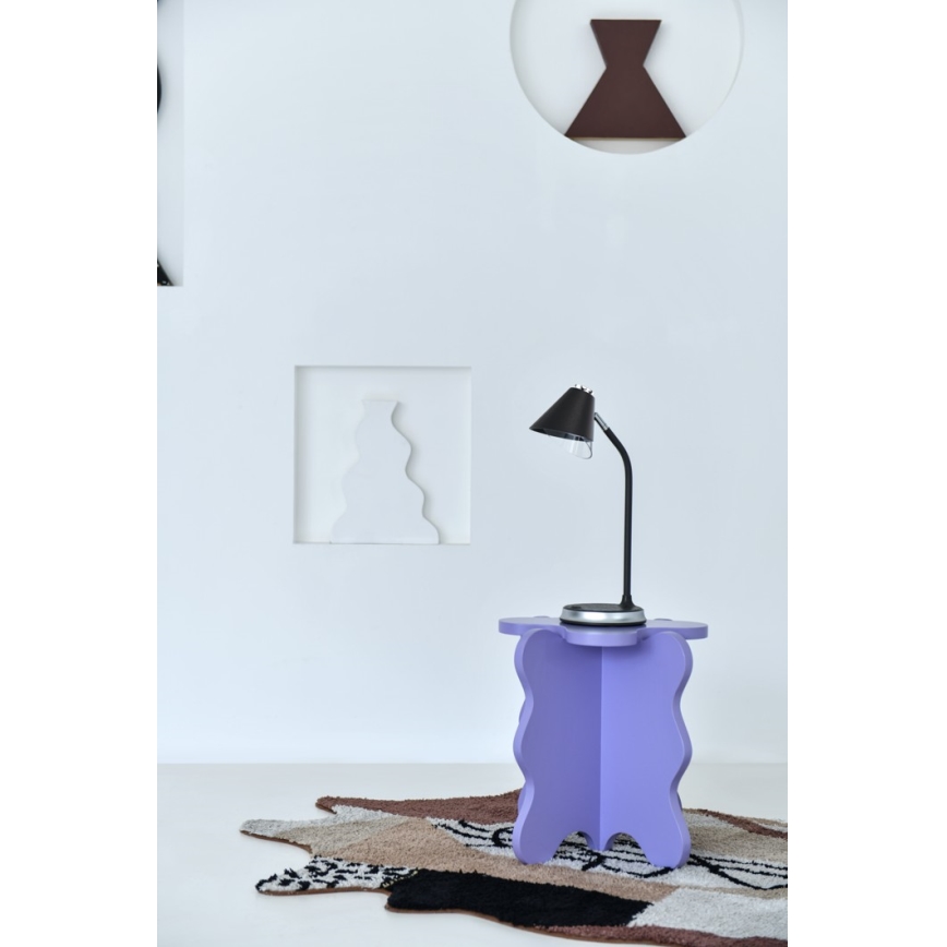 Reguliuojama LED stalinė lempa su belaidžiu įkrovimu FINCH LED/9W/12/230V pilka/blizgus chromas