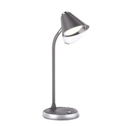 Reguliuojama LED stalinė lempa su belaidžiu įkrovimu FINCH LED/9W/12/230V pilka/blizgus chromas