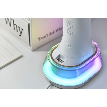 LED RGB Reguliuojama stalinė lempa su belaidžiu įkrovimu CORELLA LED/7W/12/230V juoda