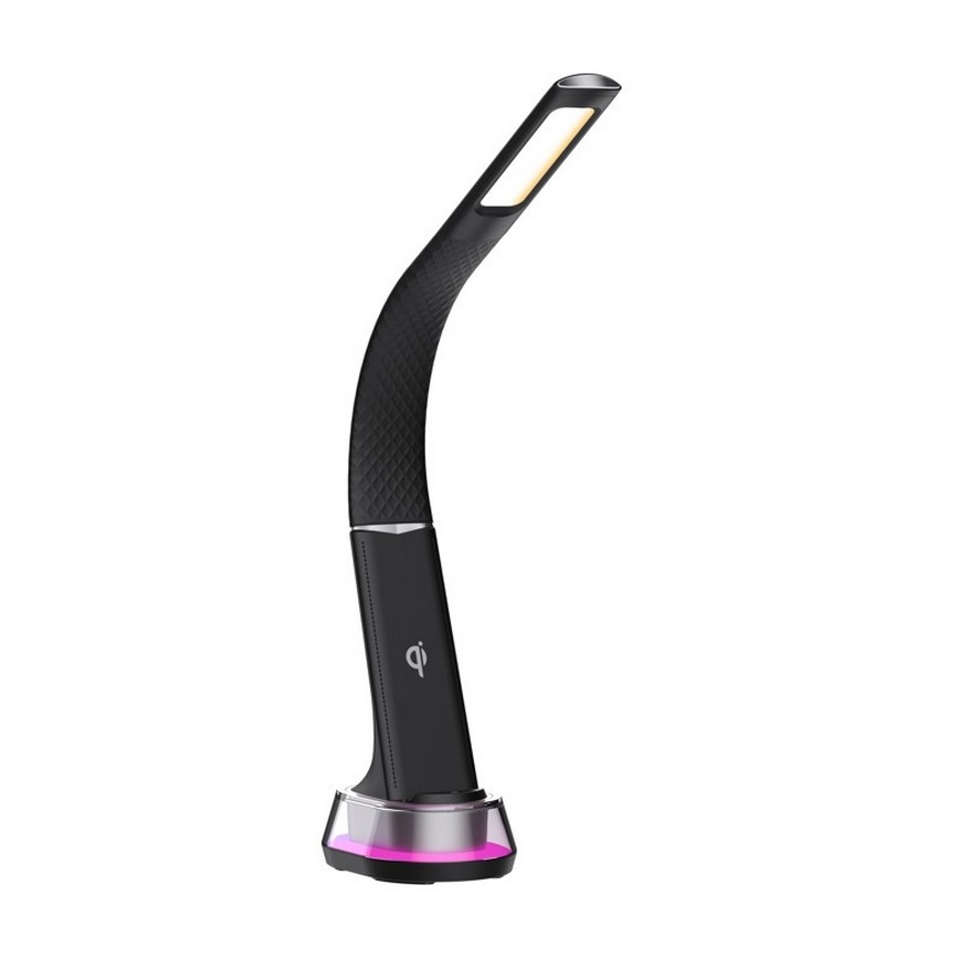 LED RGB Reguliuojama stalinė lempa su belaidžiu įkrovimu CORELLA LED/7W/12/230V juoda