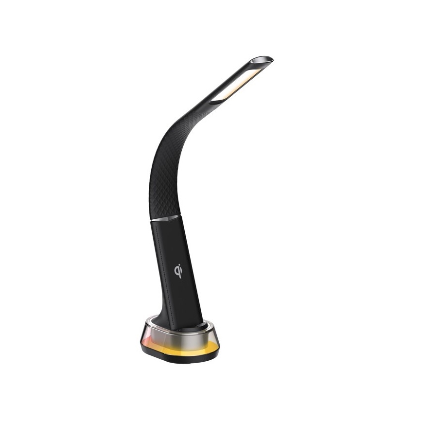 LED RGB Reguliuojama stalinė lempa su belaidžiu įkrovimu CORELLA LED/7W/12/230V juoda