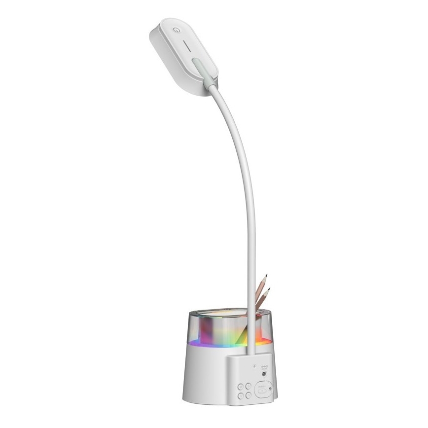 LED RGBW Pritemdomas stalinis šviestuvas su pieštuko laikikliu FALCON LED/10W/5V