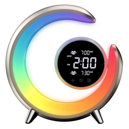 LED RGBW Pritemdomas stalinis šviestuvas su žadintuvu PEACOCK LED/20W/5V USB