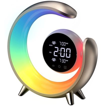 LED RGBW Pritemdomas stalinis šviestuvas su žadintuvu PEACOCK LED/20W/5V USB