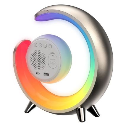 LED RGBW Pritemdomas stalinis šviestuvas su žadintuvu PEACOCK LED/20W/5V USB