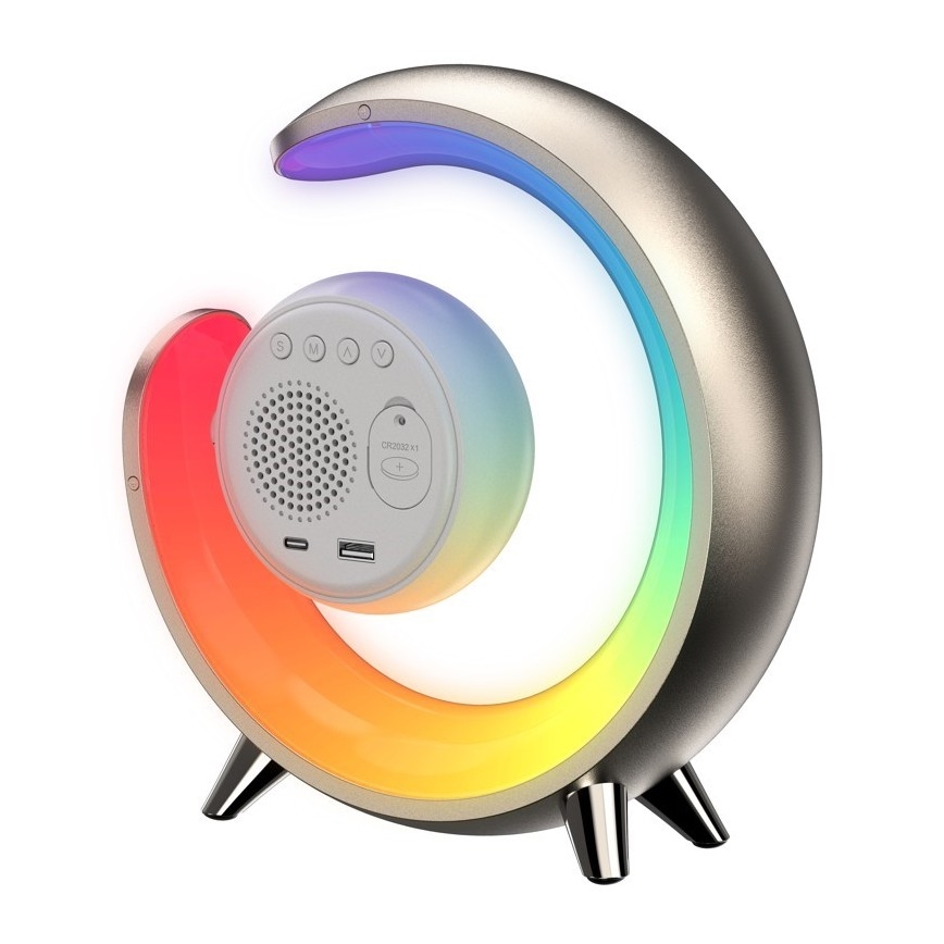 LED RGBW Pritemdomas stalinis šviestuvas su žadintuvu PEACOCK LED/20W/5V USB