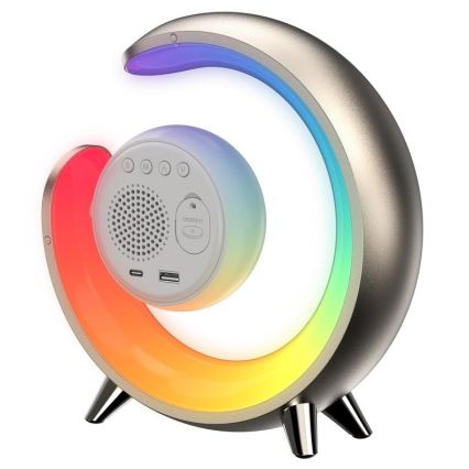 LED RGBW Pritemdomas stalinis šviestuvas su žadintuvu PEACOCK LED/20W/5V USB
