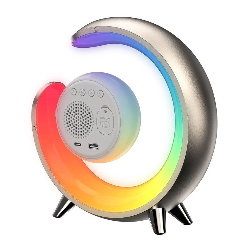LED RGBW Pritemdomas stalinis šviestuvas su žadintuvu PEACOCK LED/20W/5V USB