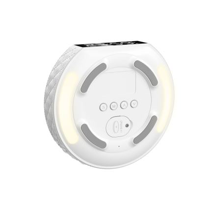 Žadintuvas su LCD ekranu ir bevielis Qi įkroviklis 27W/9V 220 mAh balta