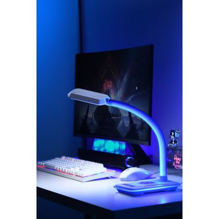 LED RGBW Pritemdomas stalinis šviestuvas Su Qi įkrovimas 30W/230V 3000K/4000K/5000K juoda