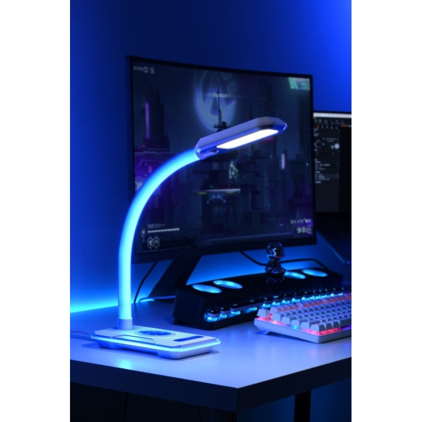 LED RGBW Pritemdomas stalinis šviestuvas Su Qi įkrovimas 30W/230V 3000K/4000K/5000K juoda