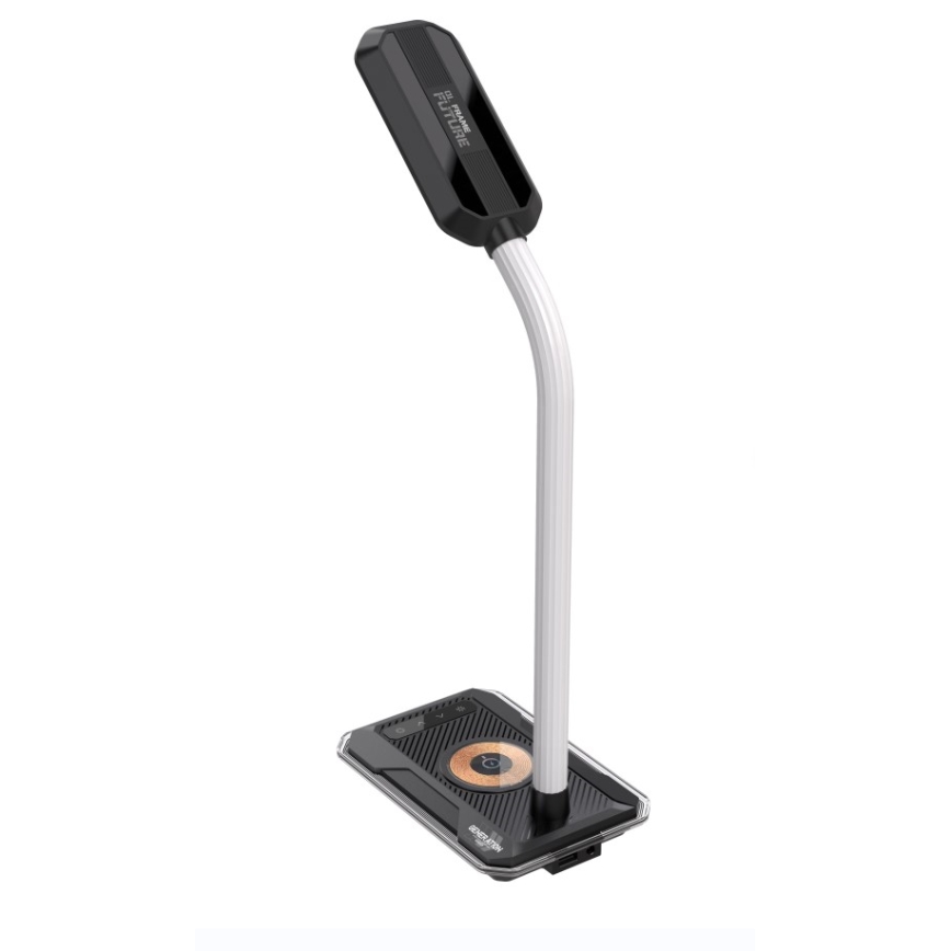 LED RGBW Pritemdomas stalinis šviestuvas Su Qi įkrovimas 30W/230V 3000K/4000K/5000K juoda