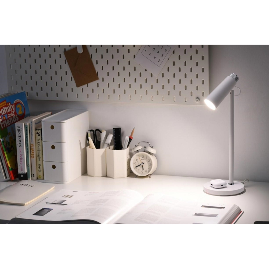LED pritemdomas stalinis šviestuvas Su bevielis Qi įkrovimas TIT LED/12W/230V balta