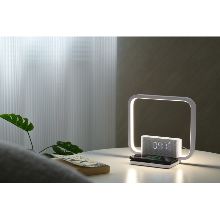LED pritemdomas stalinis šviestuvas Su žadintuvas ir Qi įkrovimas LED/18W/230V balta