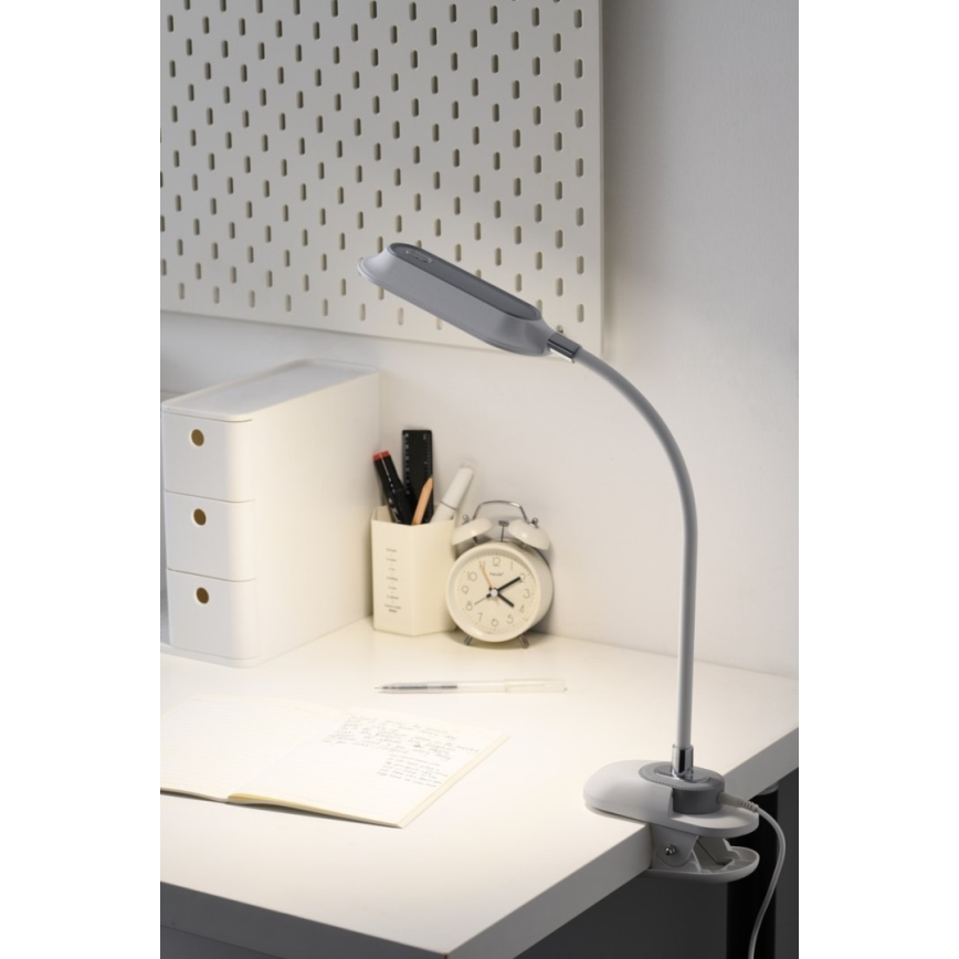 LED+CCT Dimeriuojama stalo lempa su spaustuku CLIP LED/7,5W/230V 3000/4200/5000K balta