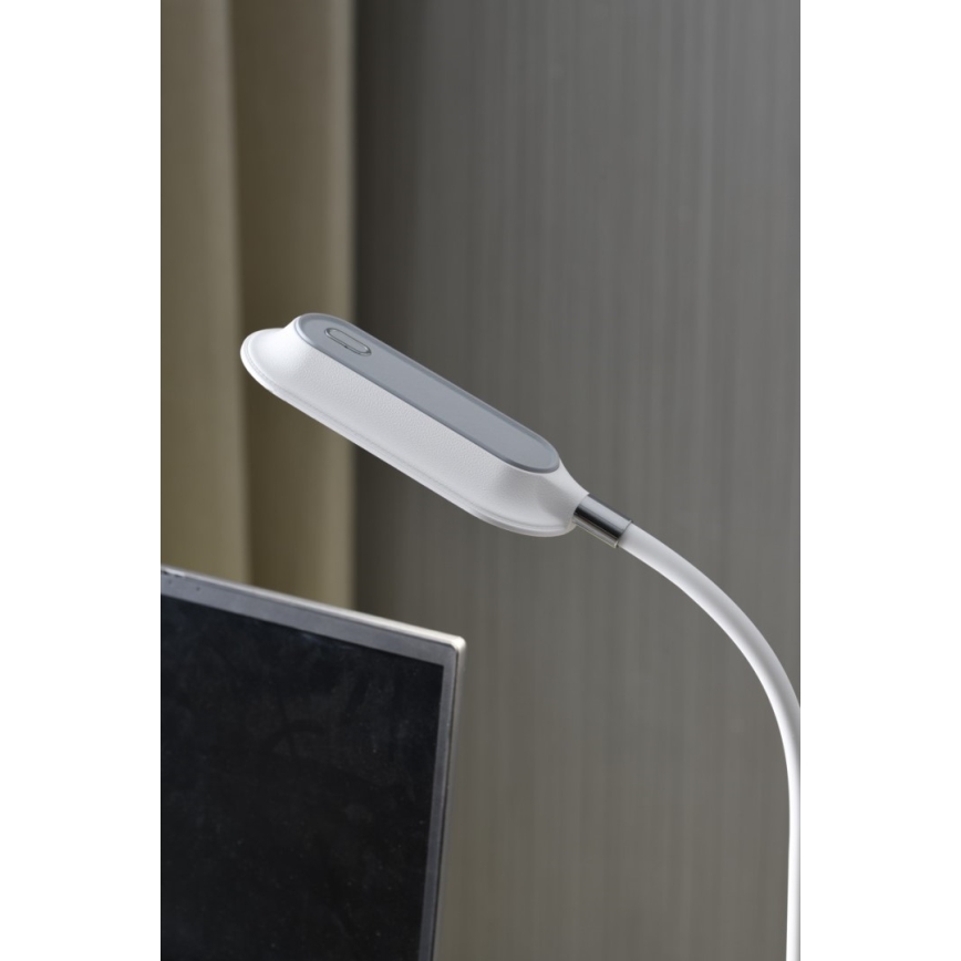 LED+CCT Dimeriuojama stalo lempa su spaustuku CLIP LED/7,5W/230V 3000/4200/5000K balta